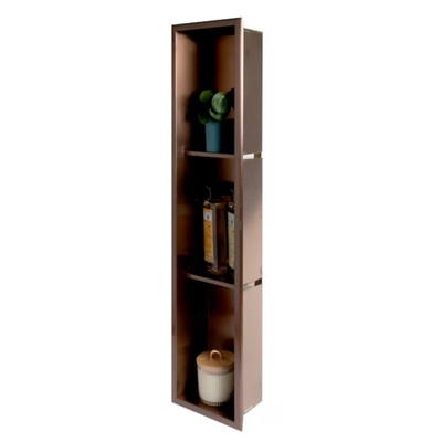 Piastrelle per pareti del bagno inserire Nichetta doccia Metallco in colore rame satinato con luce a LED