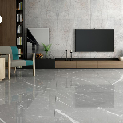 Piastrelle vitrificate colore grigio marmo bagno piastrelle di pavimento in ceramica 1200x2400 grande formato