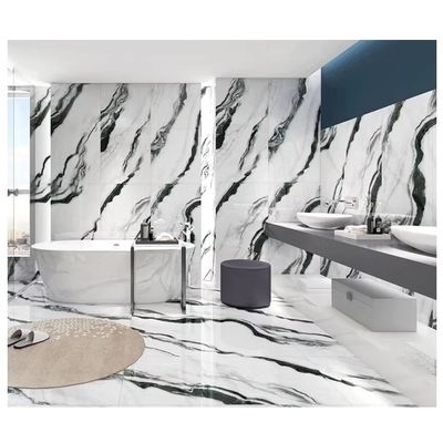 Black Forest Marble Look Piastrelle ceramiche 60x120 in bianco e nero per la decorazione della casa