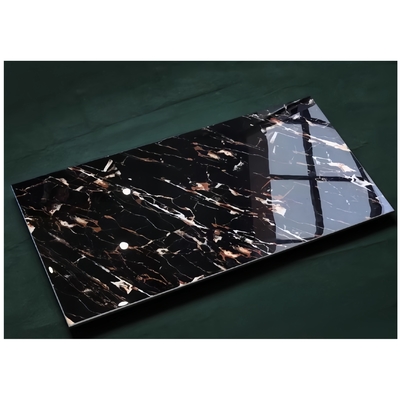 Piastrelle da pavimento decorative nera alta lucentezza oro marmo lucido 12x6 piastrelle vitrificate perfetto