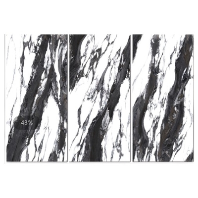 60x120 Pietra nera e bianca lucida Piastrelle di porcellana per pavimenti di design moderno 50 pezzi