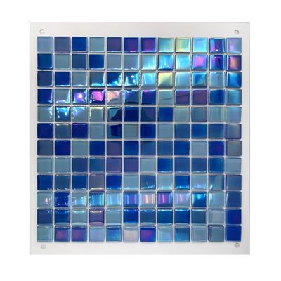 Piscina piastrelle di vetro in mosaico in design di onde blu di mare per materiale da costruzione alberghiero