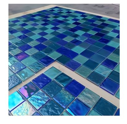 Modello di vetro mosaico Piscina piastrelle 12 30x30 Ceramica blu scuro per occasioni in camera