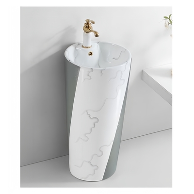 Vasca da bagno in ceramica rotonda di piccola dimensione in stile europeo