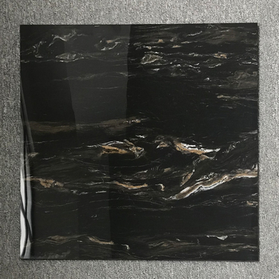 Acid-resistente 12x12 look marmo nero piastrelle vitrificate con vene bianche