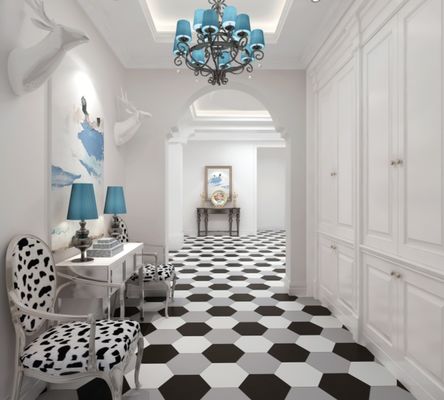 Assorbimento dell'acqua inferiore allo 0,5% Piastrelle in ceramica vetrata per cucina e pareti con design rustico