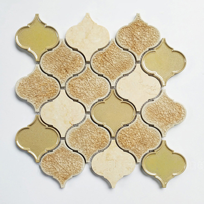 Foshan giallo colore ghiaccio cucina spaccata mosaico backsplash piastrelle di ceramica per le piastrelle di parete