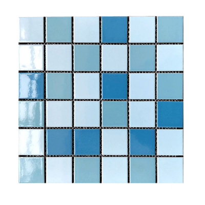 Piastrelle per piscina Foshan Piastrelle in ceramica in vetro blu 3D per antiscivolo 306x306MM