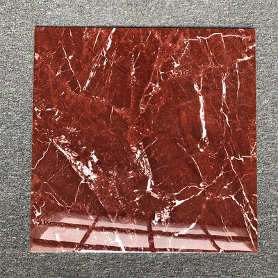 Glossy Super Red 600x600mm Piastrelle da pavimento 24x24 Red Star Polished Quartz Ceramic Tile