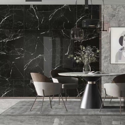 Piastrelle di porcellana 60x120 super nere lucide Tessitura imitazione di pietra/Piastrelle di ceramica/Granito